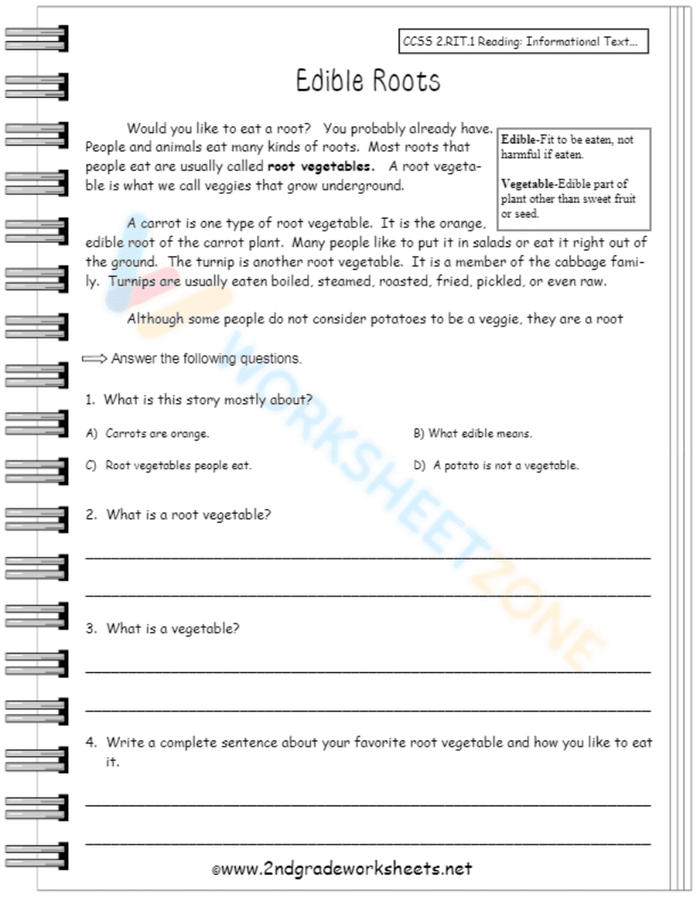 Informational Text Worksheet: Improve Reading Skills - Page 1