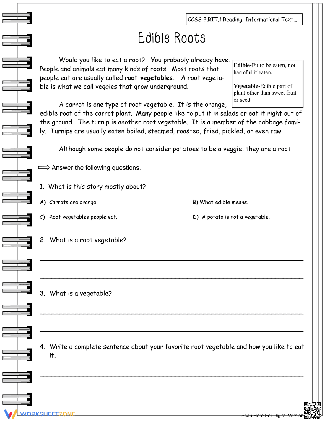 Informational Text Worksheet: Improve Reading Skills - Page 1