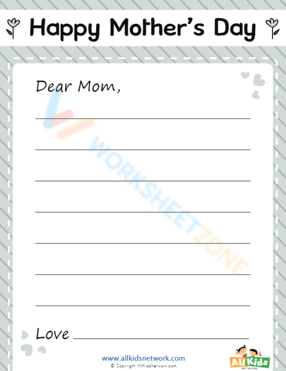 A Worksheet to Show Love on Mother's Day - Page 1