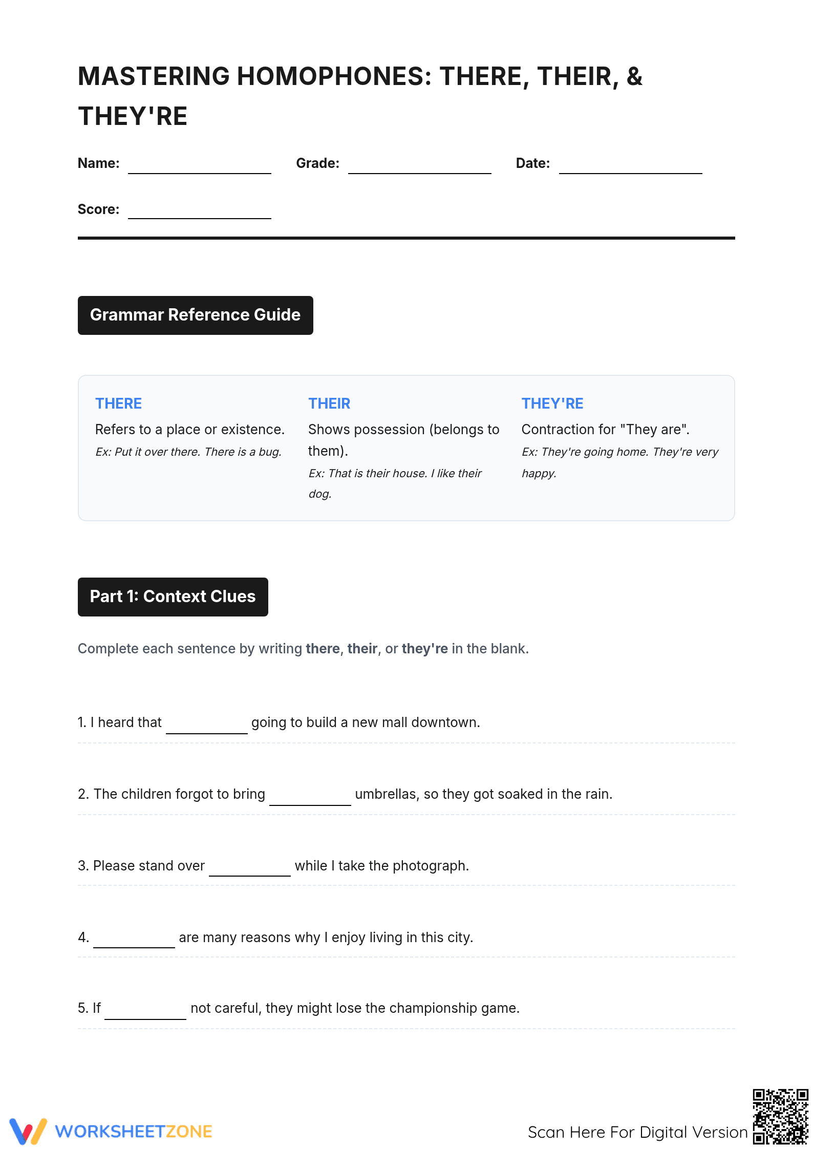Mastering There, Their, and They're | Essential Grammar - Page 1