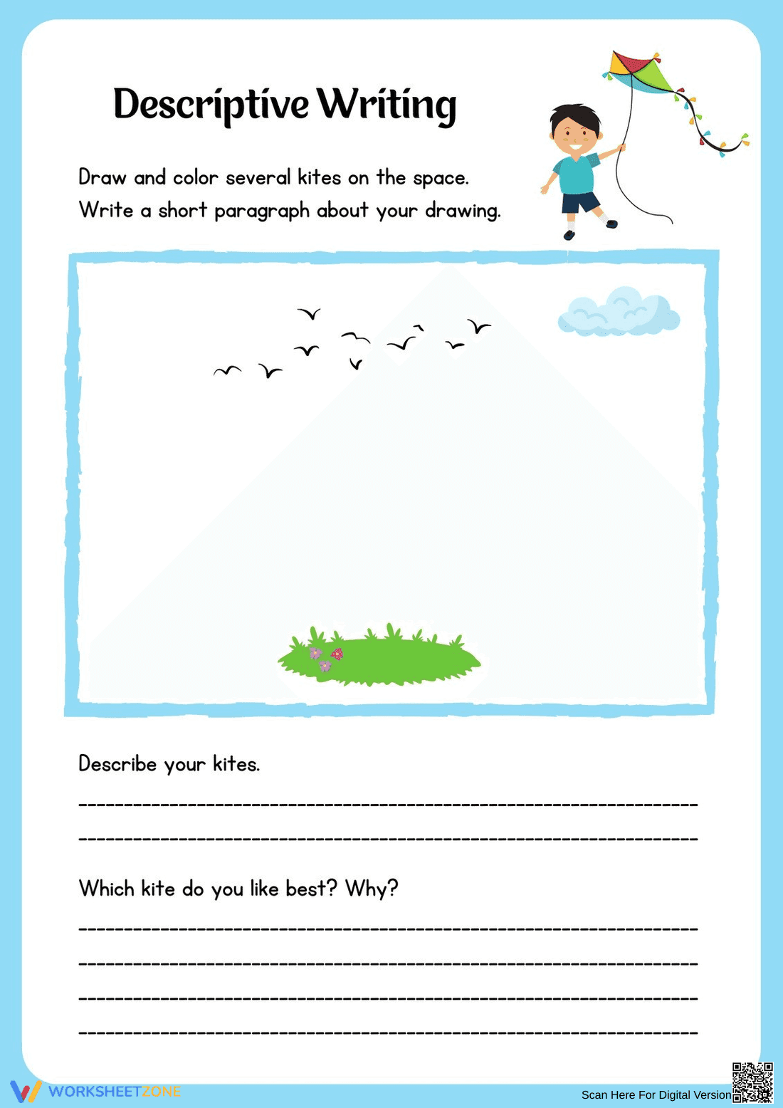 Descriptive Writing Worksheet | Grade 1 Essential - Page 1