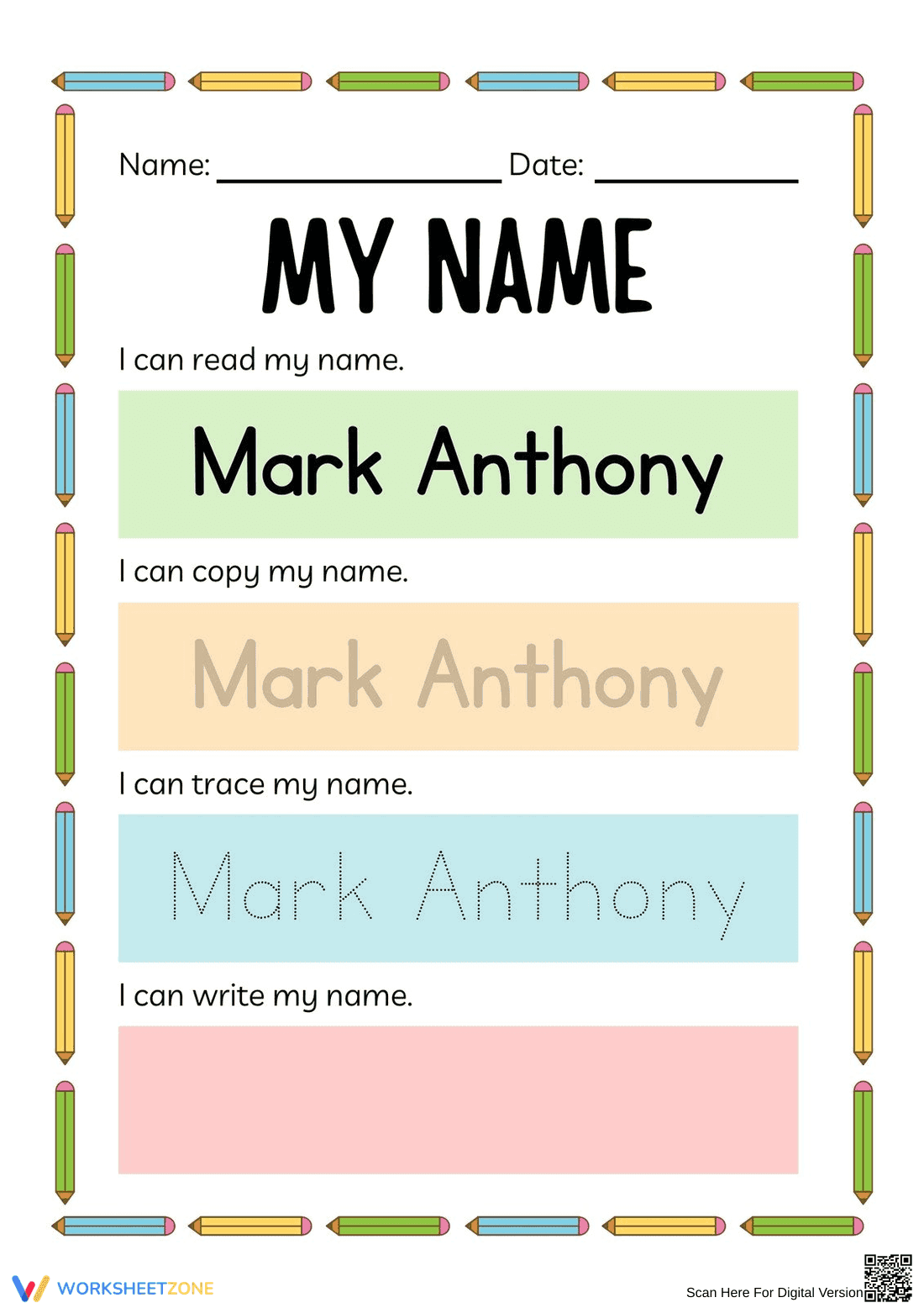 Back to School: Name Tracing Practice Worksheet - Page 1