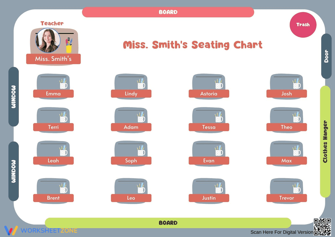 Classroom Seating Plan Layout Worksheet - Page 1