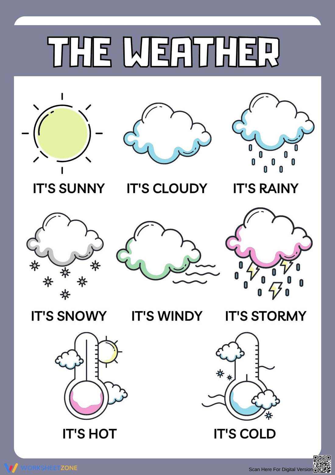 Weather Picture Dictionary | Grade K-1 Printable - Page 1