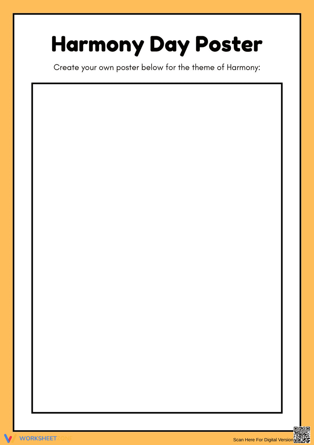 Harmony Day Poster — Printable Grade 3 Worksheet - Page 1