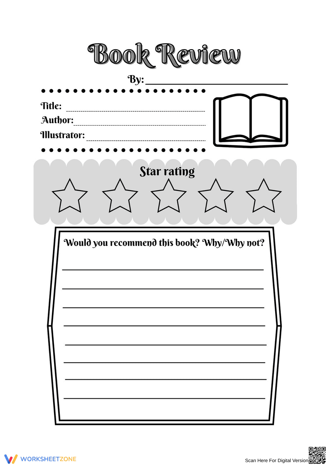 Simple Book Review Worksheet | Grade 2 Essential - Page 1