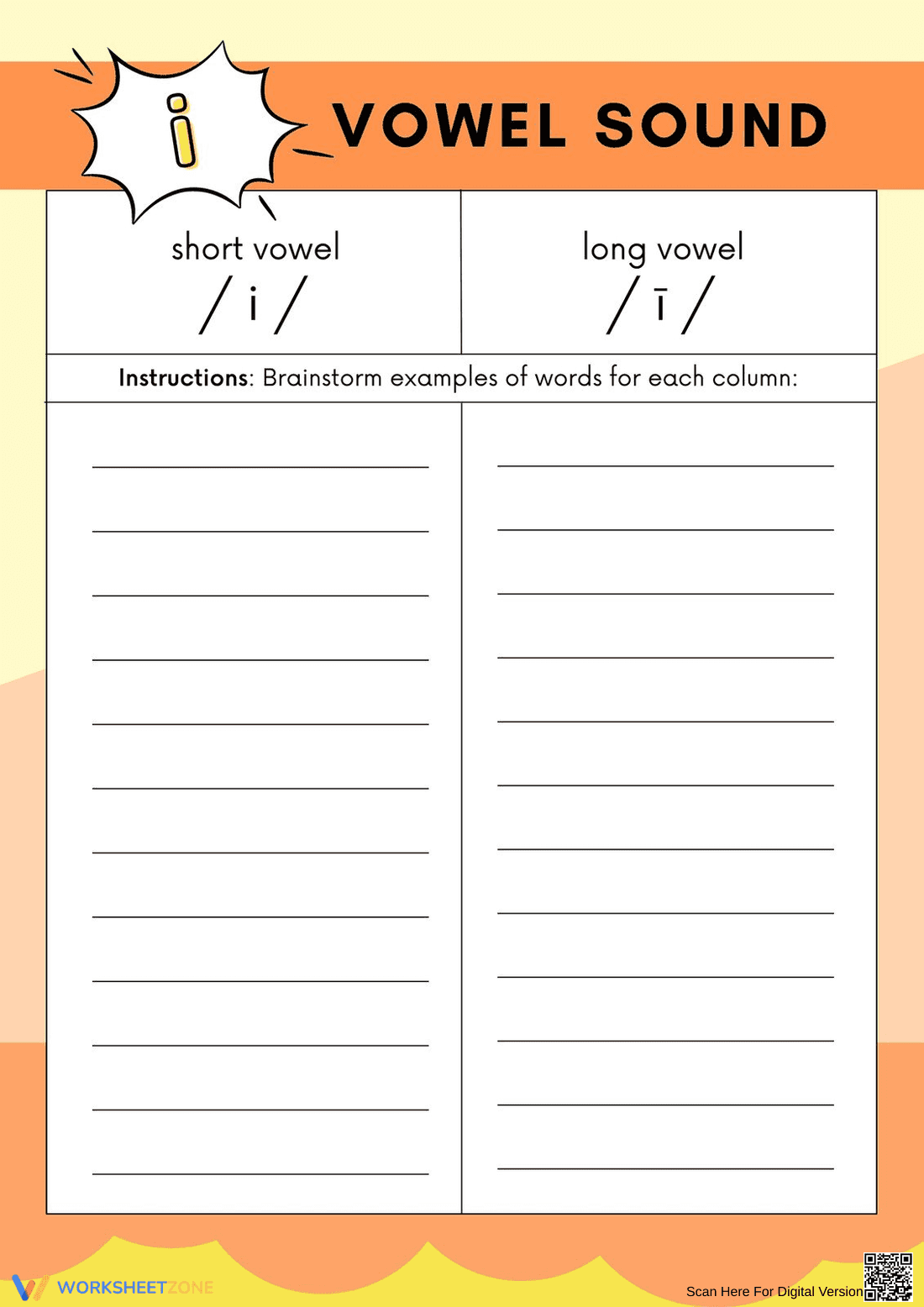 Long and Short Vowel Sounds Worksheet | Grade 1 Essential - Page 1