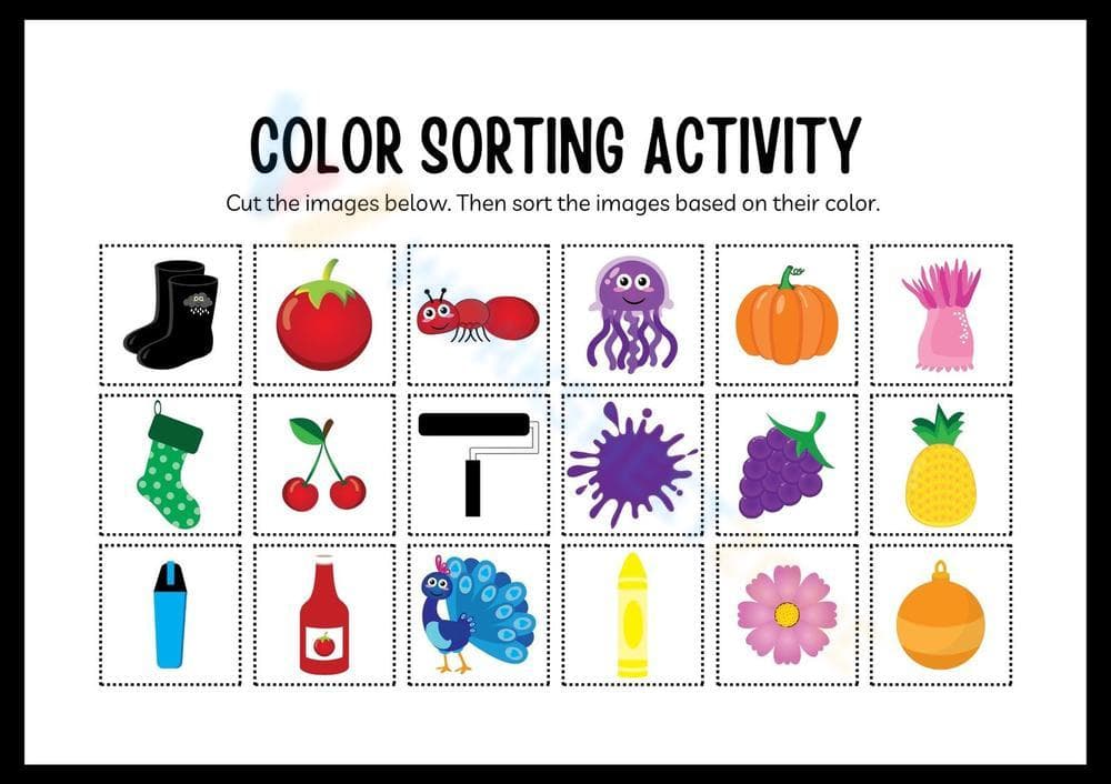 Preschool Color Sorting Printable | Pre-K Math - Page 1