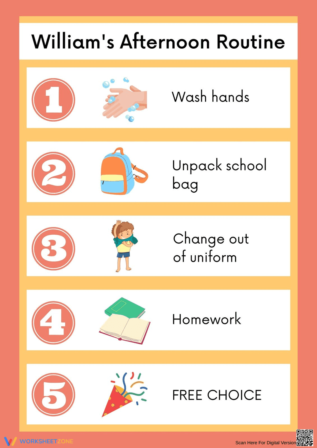 Afternoon Routine Checklist | Printable Kindergarten PDF - Page 1