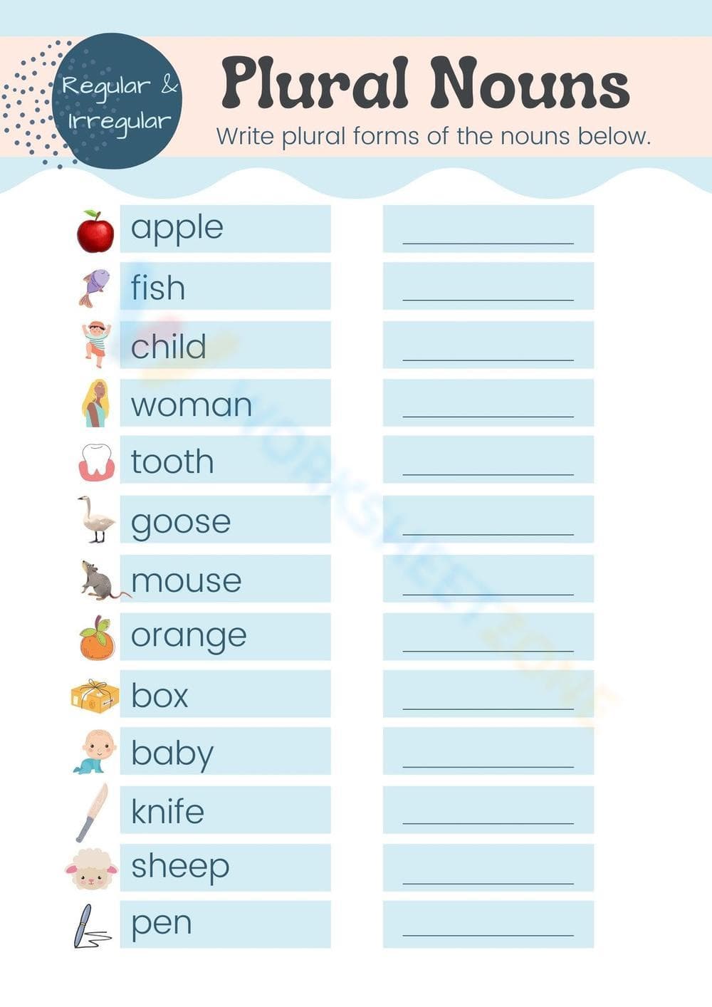 Plural Nouns Worksheet | Grade 2 Essential Printable - Page 1