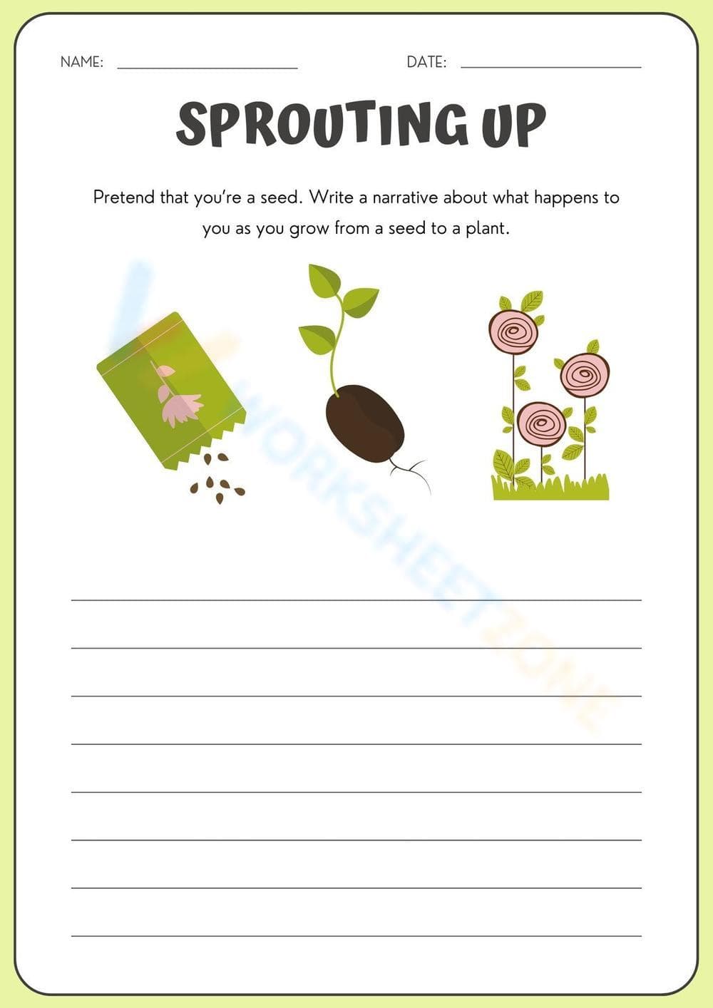 Creative Writing Narrative Story Starter | Sprouting Up - Page 1