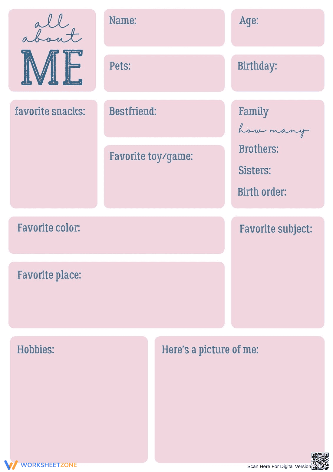 All About Me Worksheet | Grade K-2 Essential Printable - Page 1