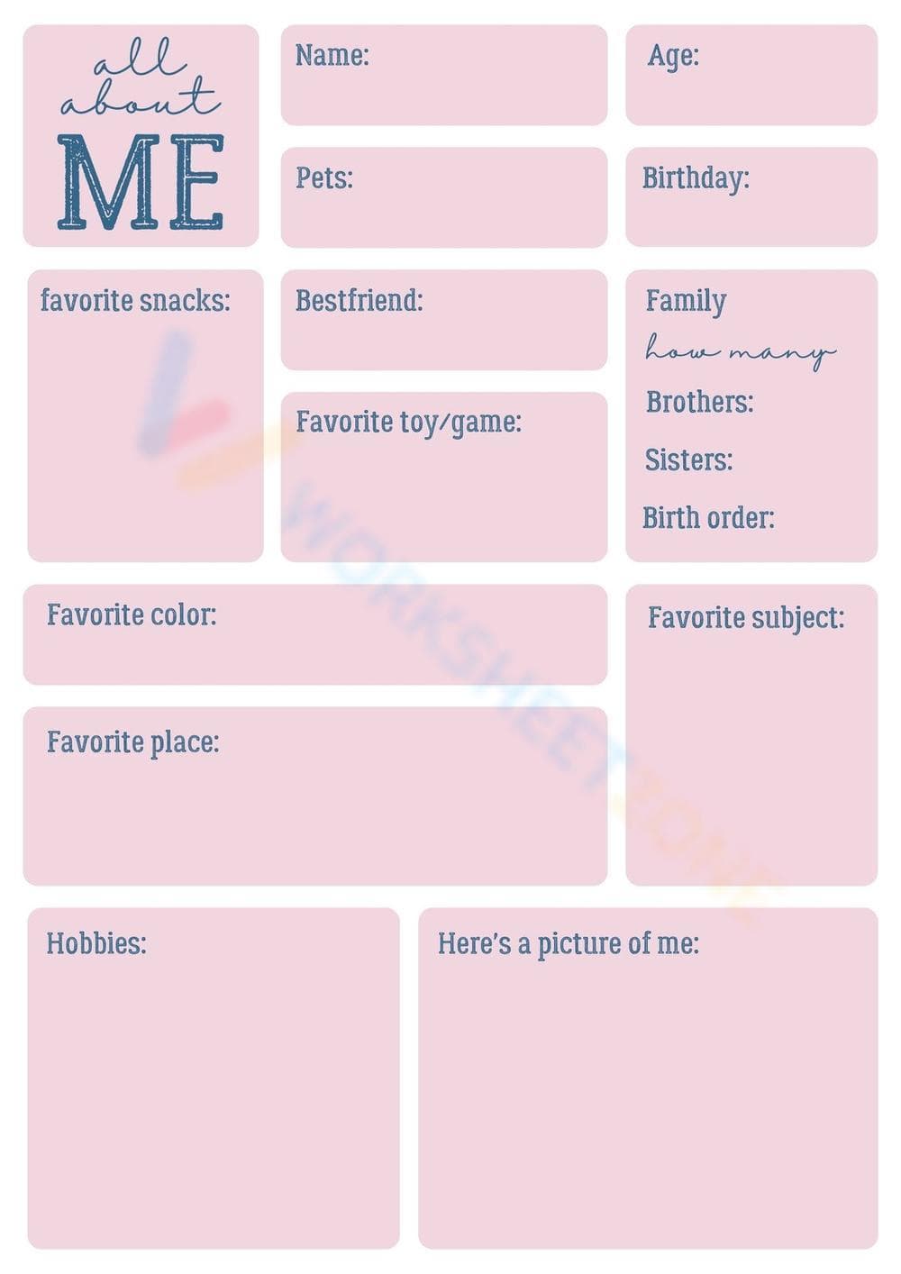 All About Me Worksheet | Grade K-2 Essential Printable - Page 1