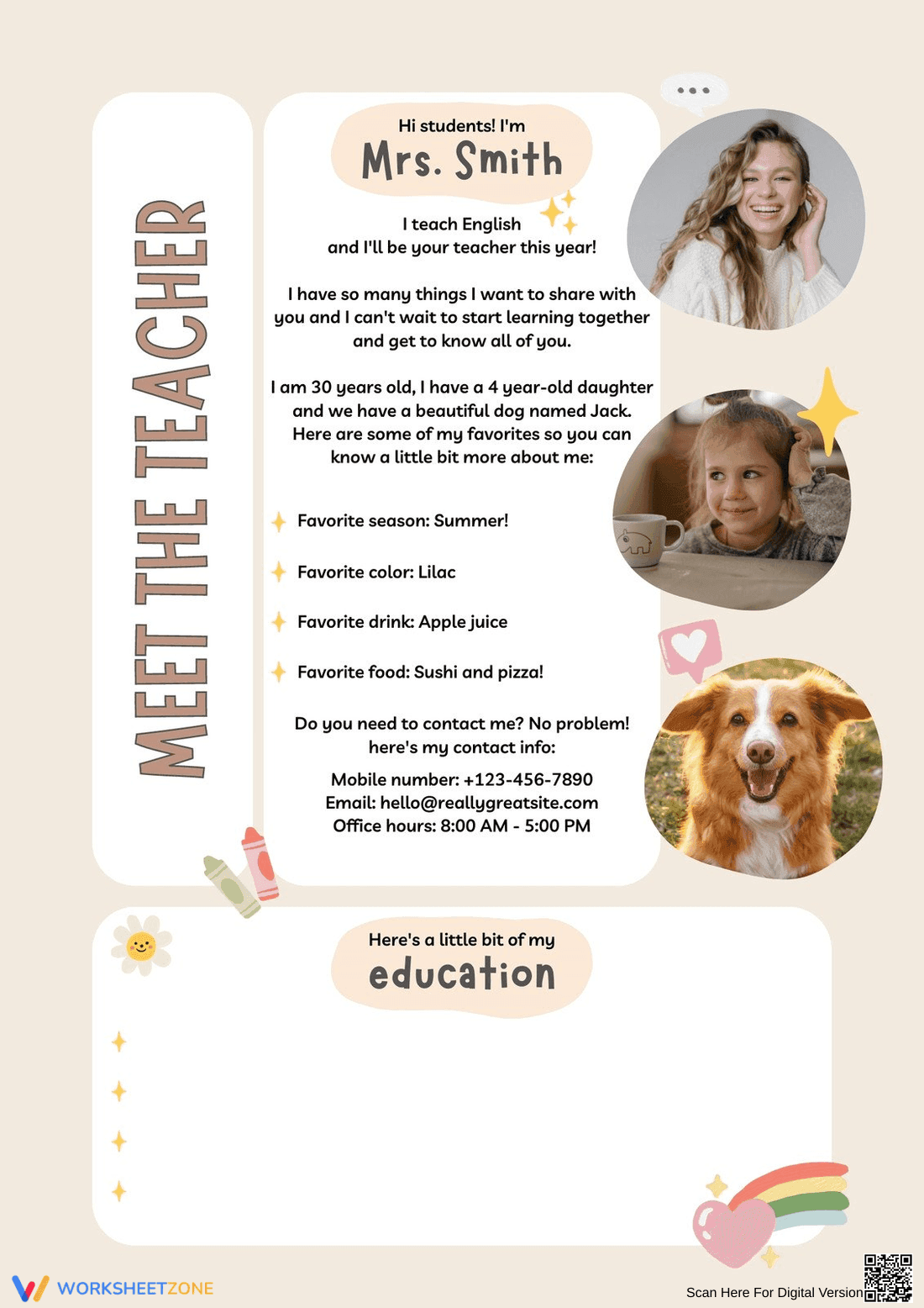 Organic Meet the Teacher Back to School Template - Page 1