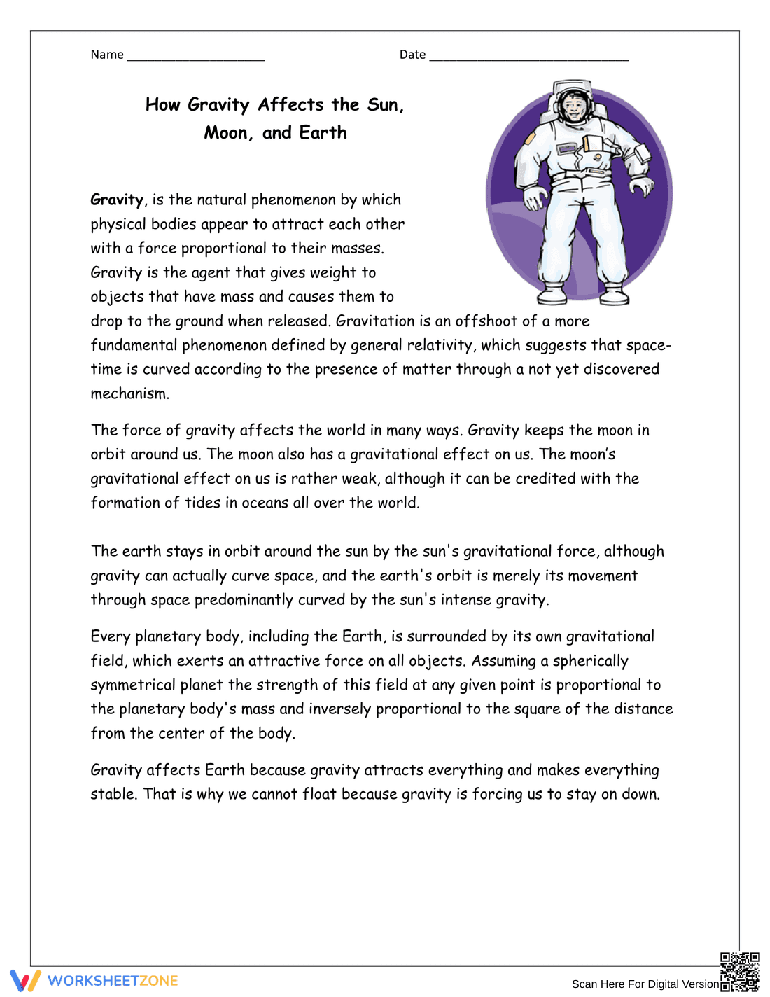 Fun Science Activity Worksheet for 4th - Page 1