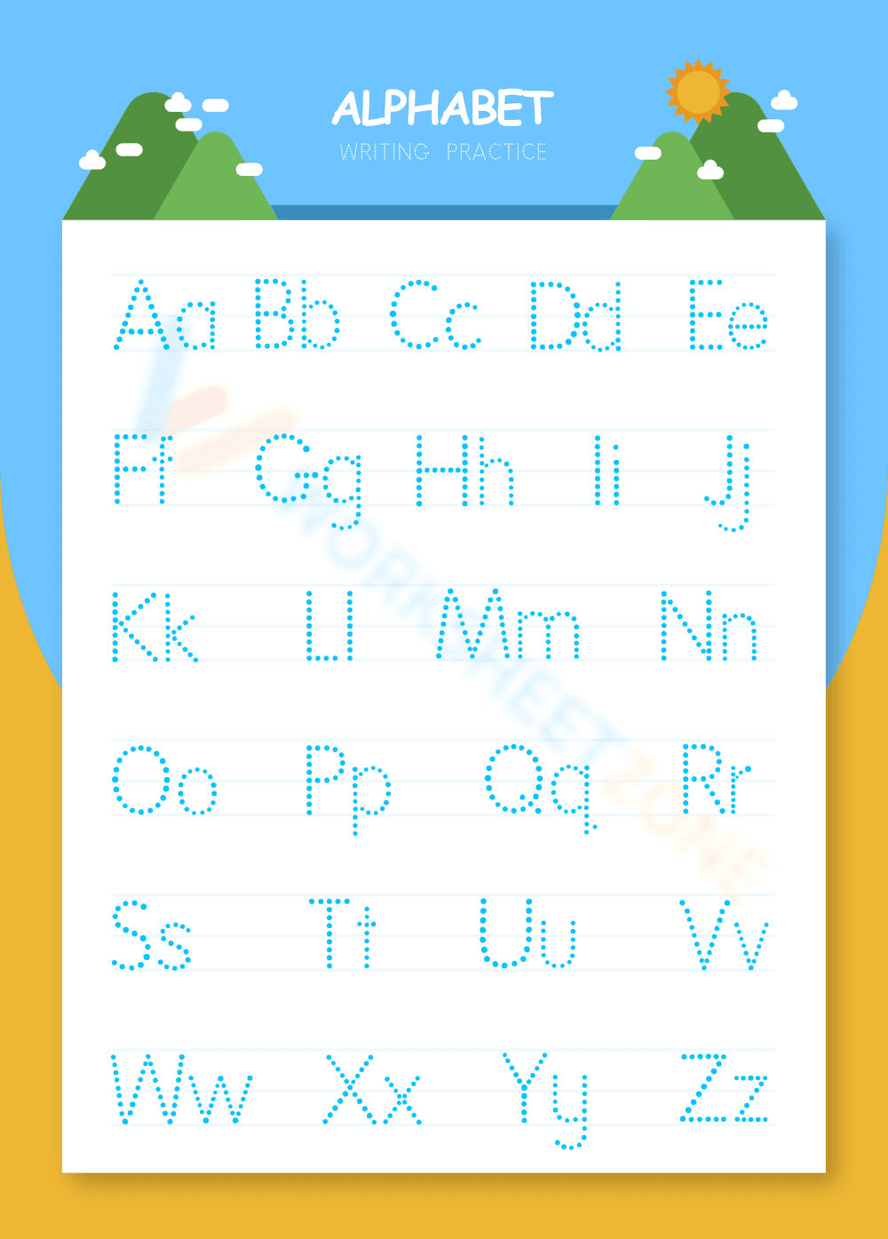 Alphabet Tracing Worksheet | Grade K Printable - Page 1