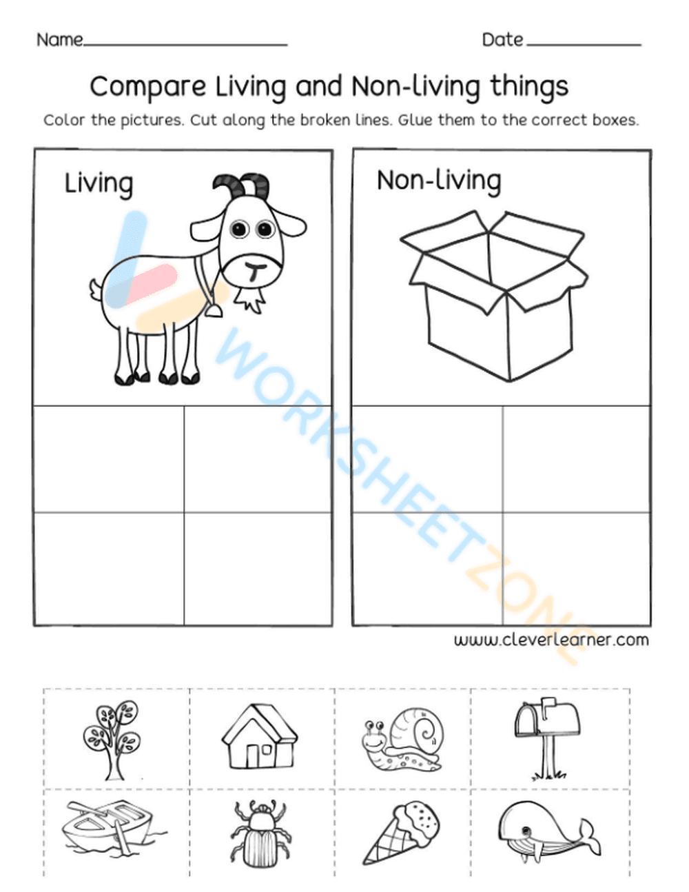 Living and Non-Living Things Printable Worksheet | Grade 2 - Page 1