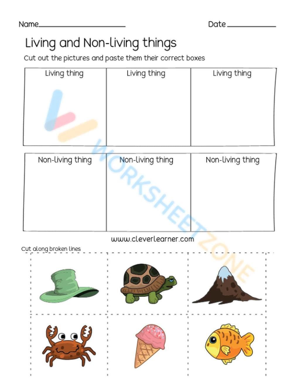 Grade 2 Living vs Non-Living — Printable No-Prep Worksheet - Page 1