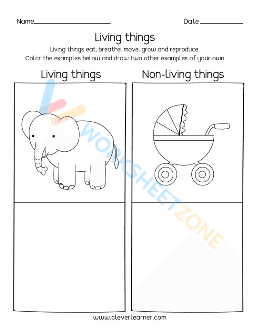 Living and Non-Living Things — Printable Grade 2 Science - Page 1