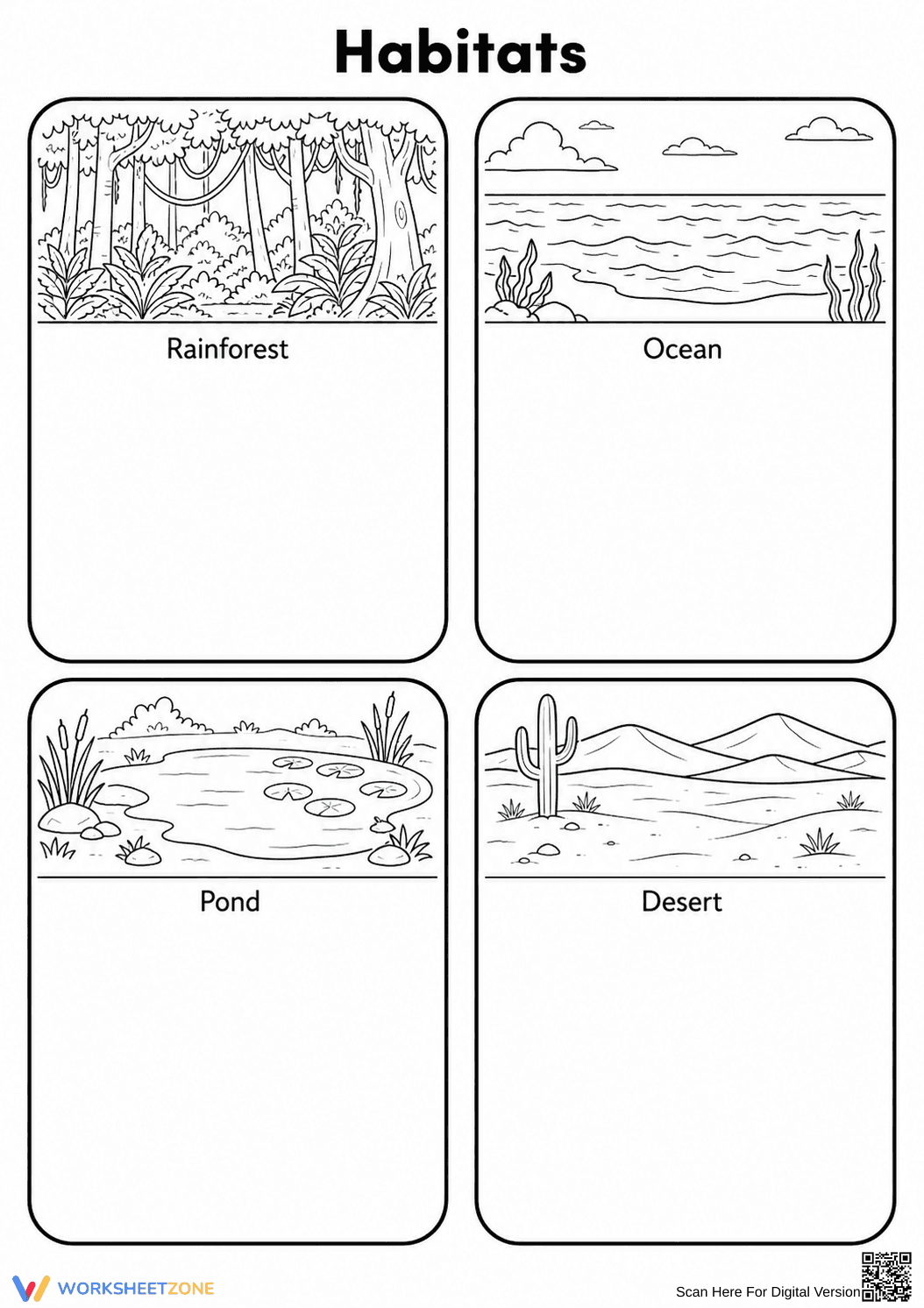Animal Habitats Worksheet | Grade 2 Science Printable - Page 1