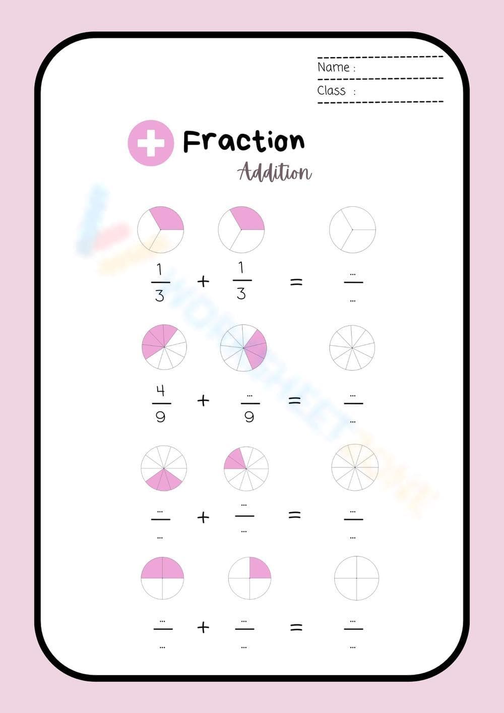 Pastel Illustrative Math Fraction Addition Worksheet - Page 1