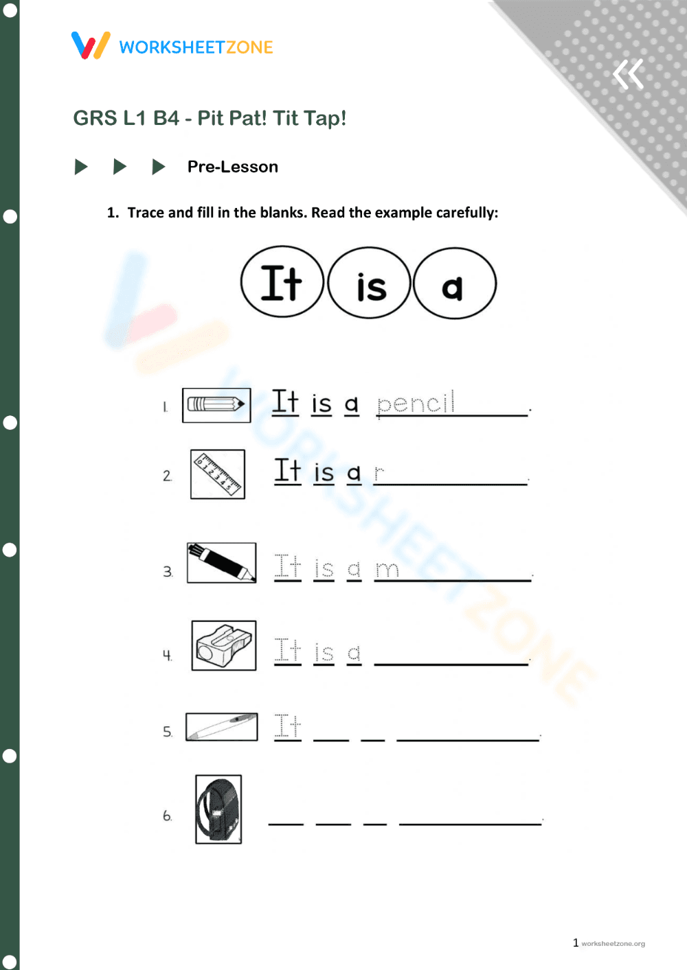 English-teaching materials for English teachers - Pit pat! Tip Tap! - Page 1