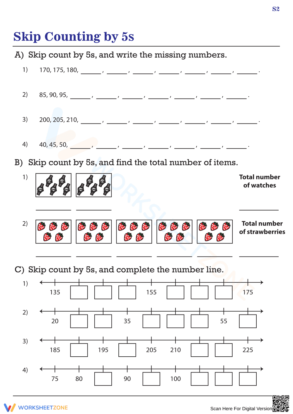 Skip Counting by 5 Reinforcement - Page 1