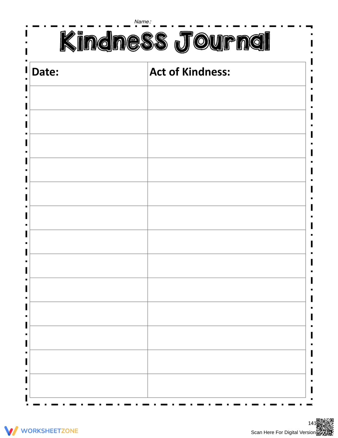 Printable Kindness Journal | Grade 3-5 SEL - Page 1
