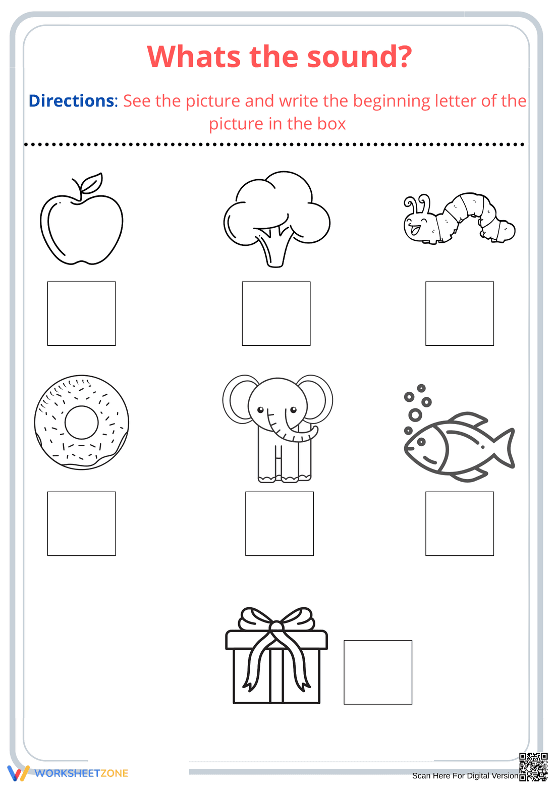 Beginning Sounds Worksheet | Grade 1 Printable Phonics - Page 1