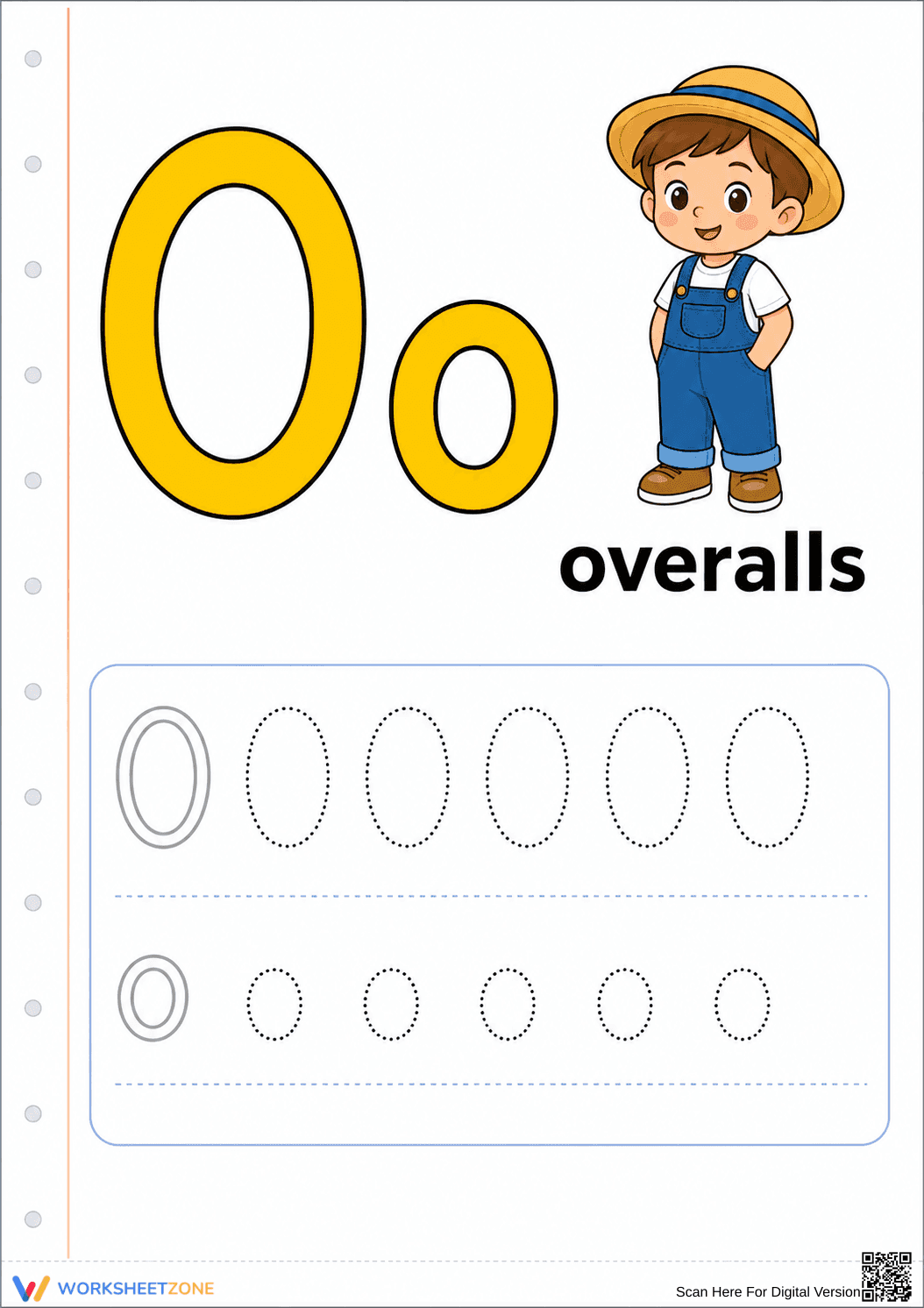 Printable Letter O Tracing Worksheet | Grade K - Page 1