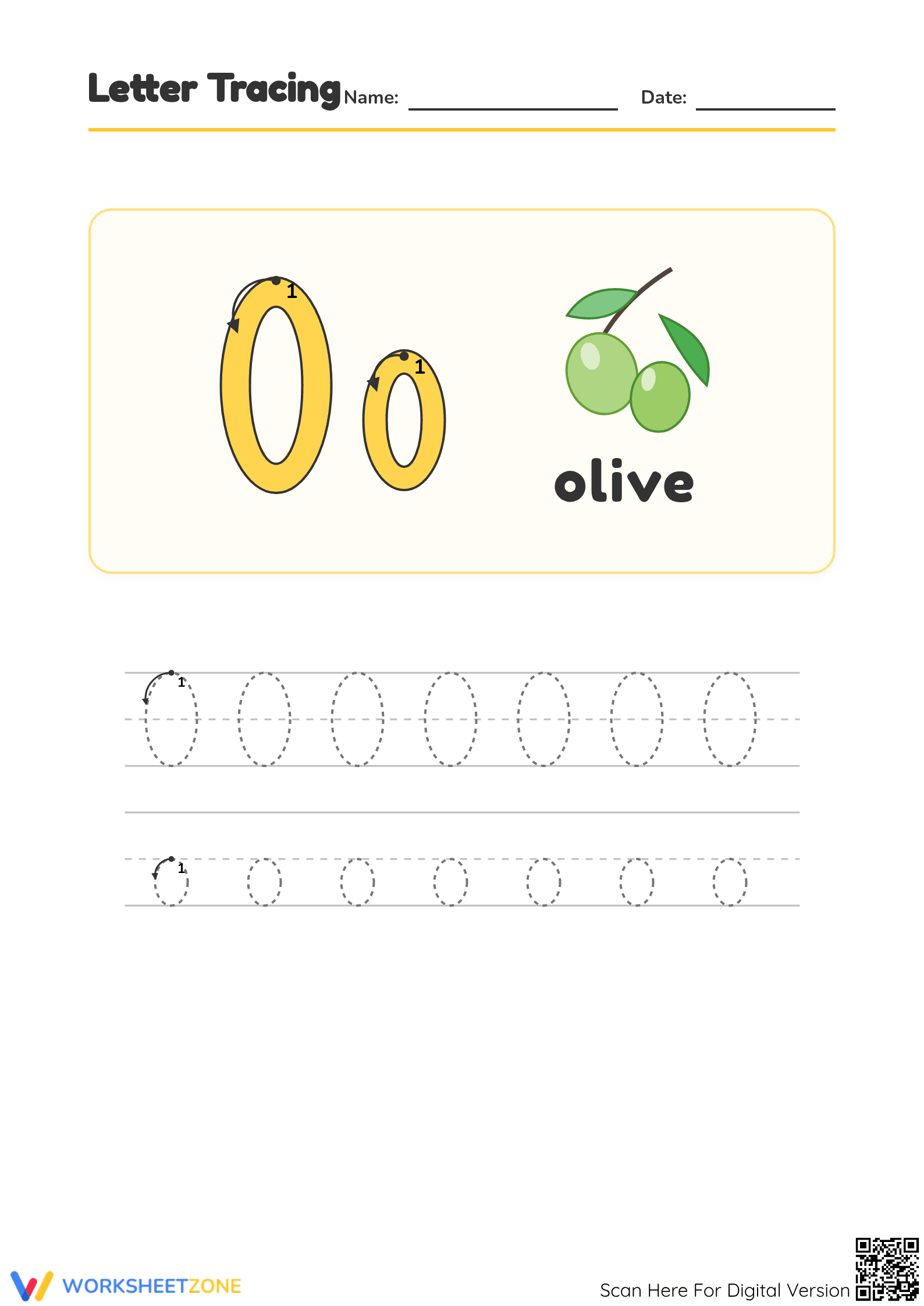 Letter O Tracing Worksheet | Grade K Essential - Page 1