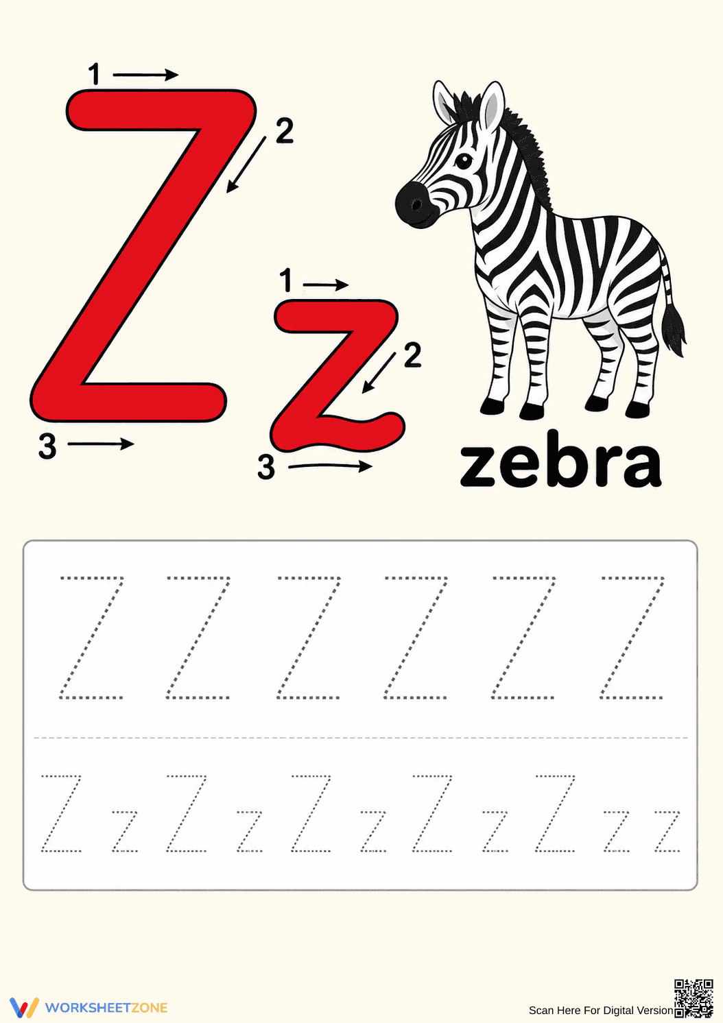 Letter Z Tracing & Beginning Sound | Essential Grade K-1 - Page 1