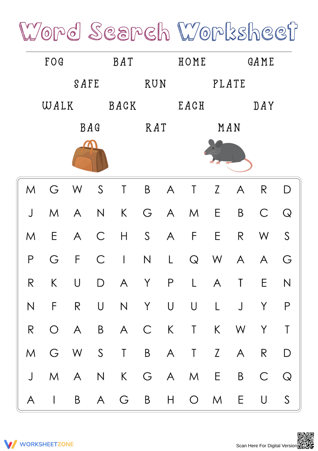 Printable 1st Grade Word Search: Phonics & Spelling - Page 1
