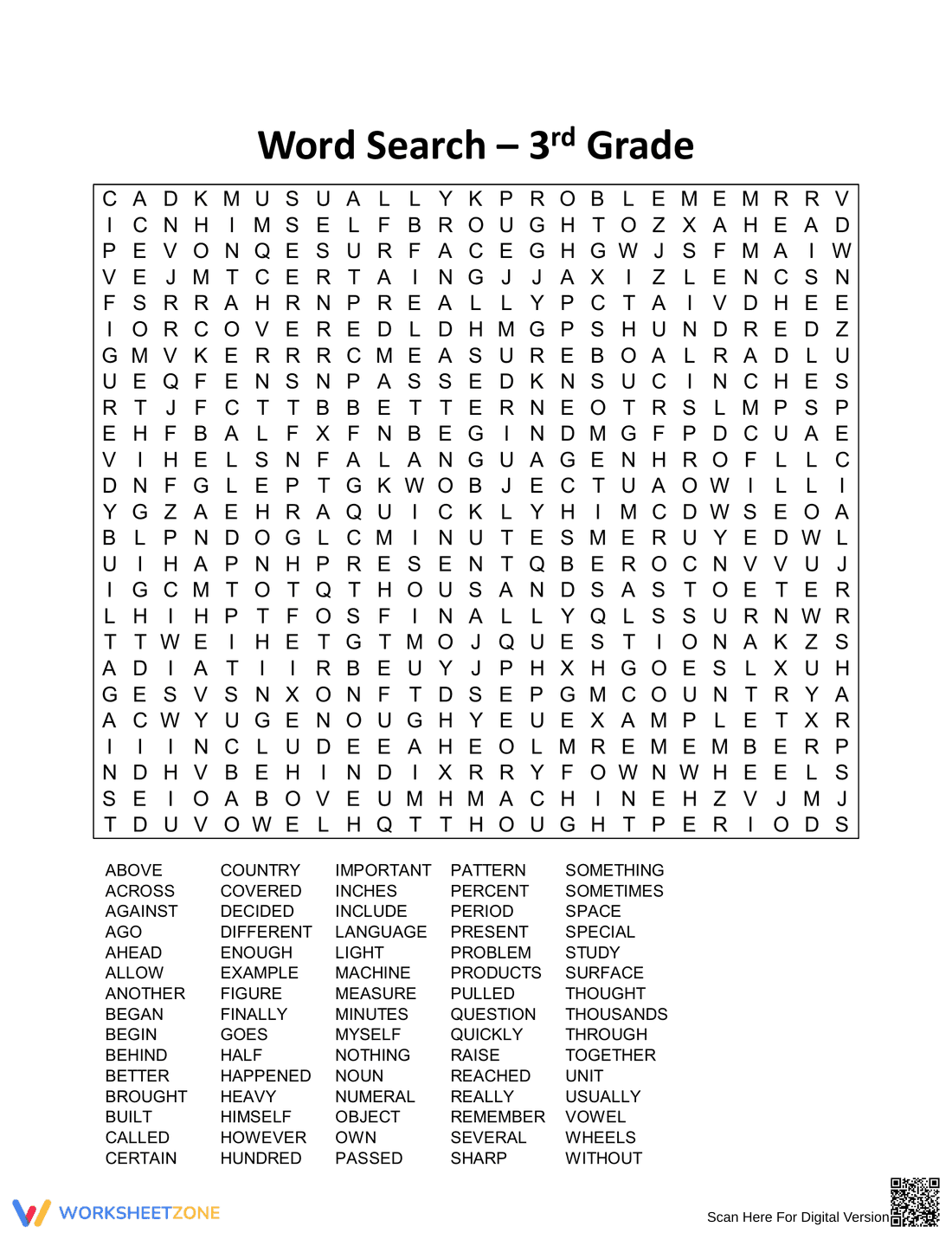 Printable Word Search Worksheet | Grade 4 Vocabulary - Page 1