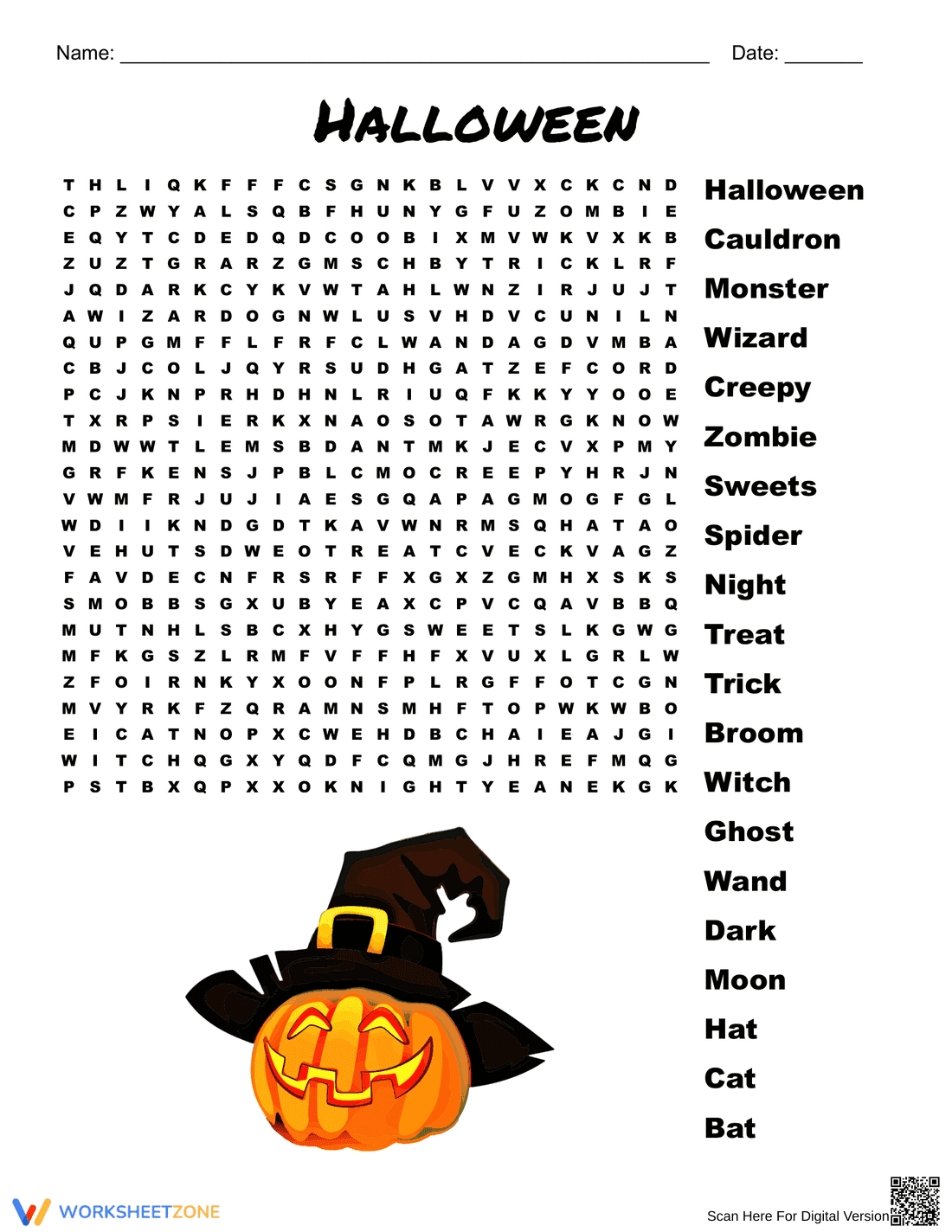 Halloween Fun Worksheet - Page 1