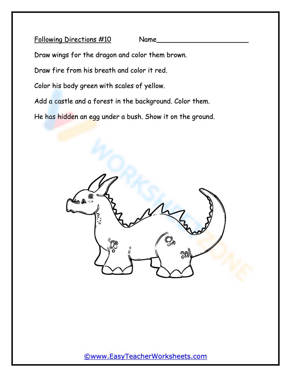 Improve Focus with this Following Directions Worksheet - Page 1