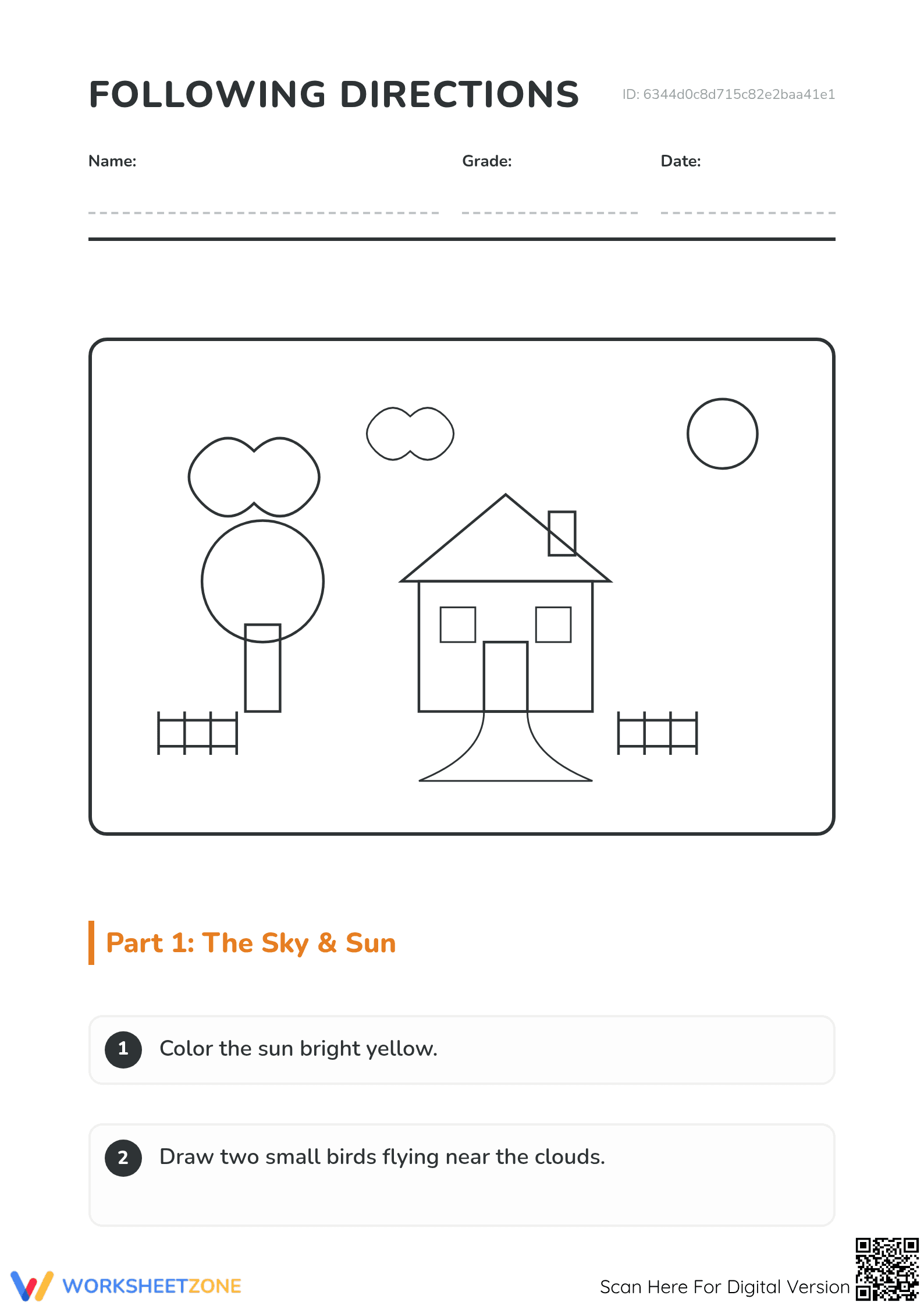 Improve Listening with Following Directions Worksheet - Page 1