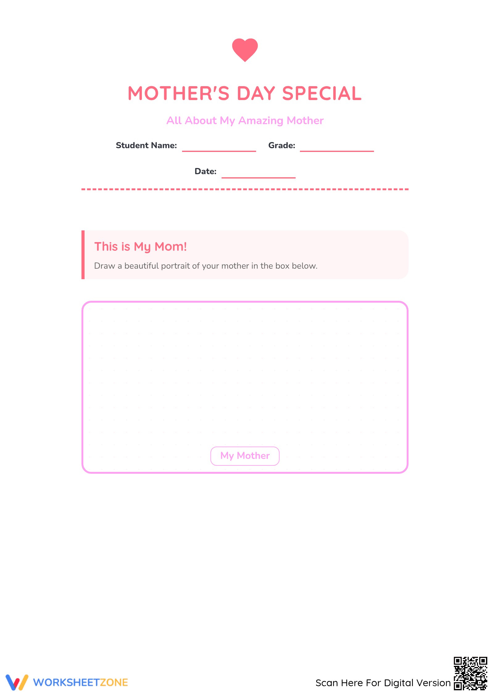 Mother's Day Writing Worksheet | Grade 2-3 Essential - Page 1
