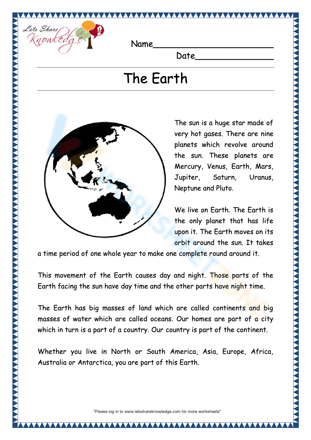 Reading Comprehension Practice: Worksheet 6 - Page 1