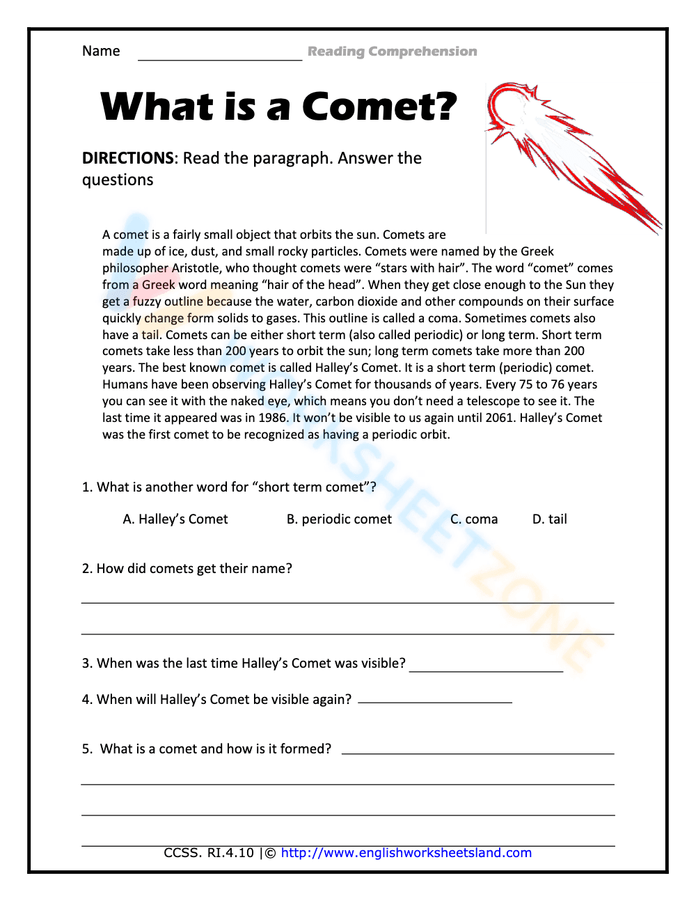 informational text worksheets 5 - Page 1