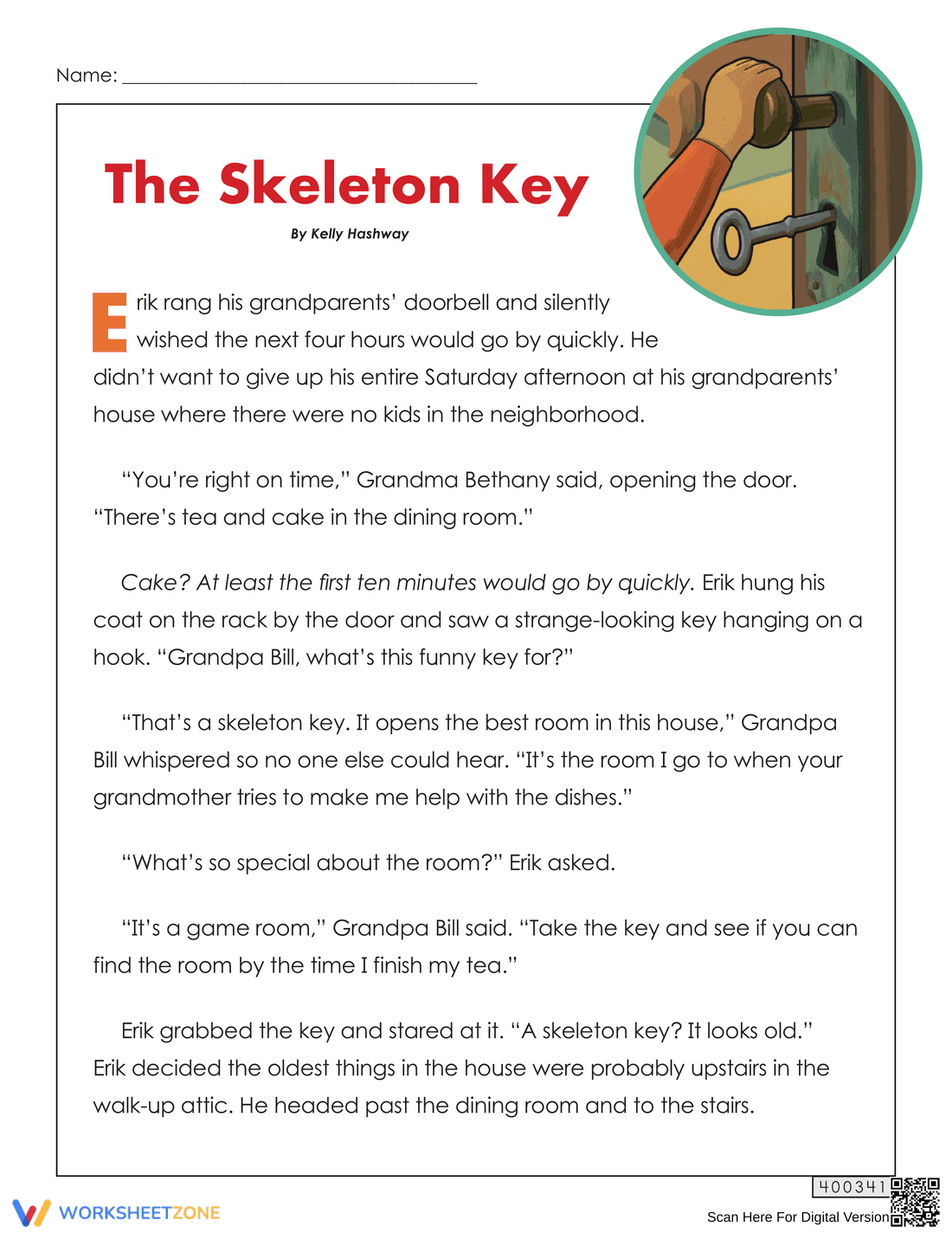 Reading Comprehension Printable Worksheet | Grade 4 ELA - Page 1