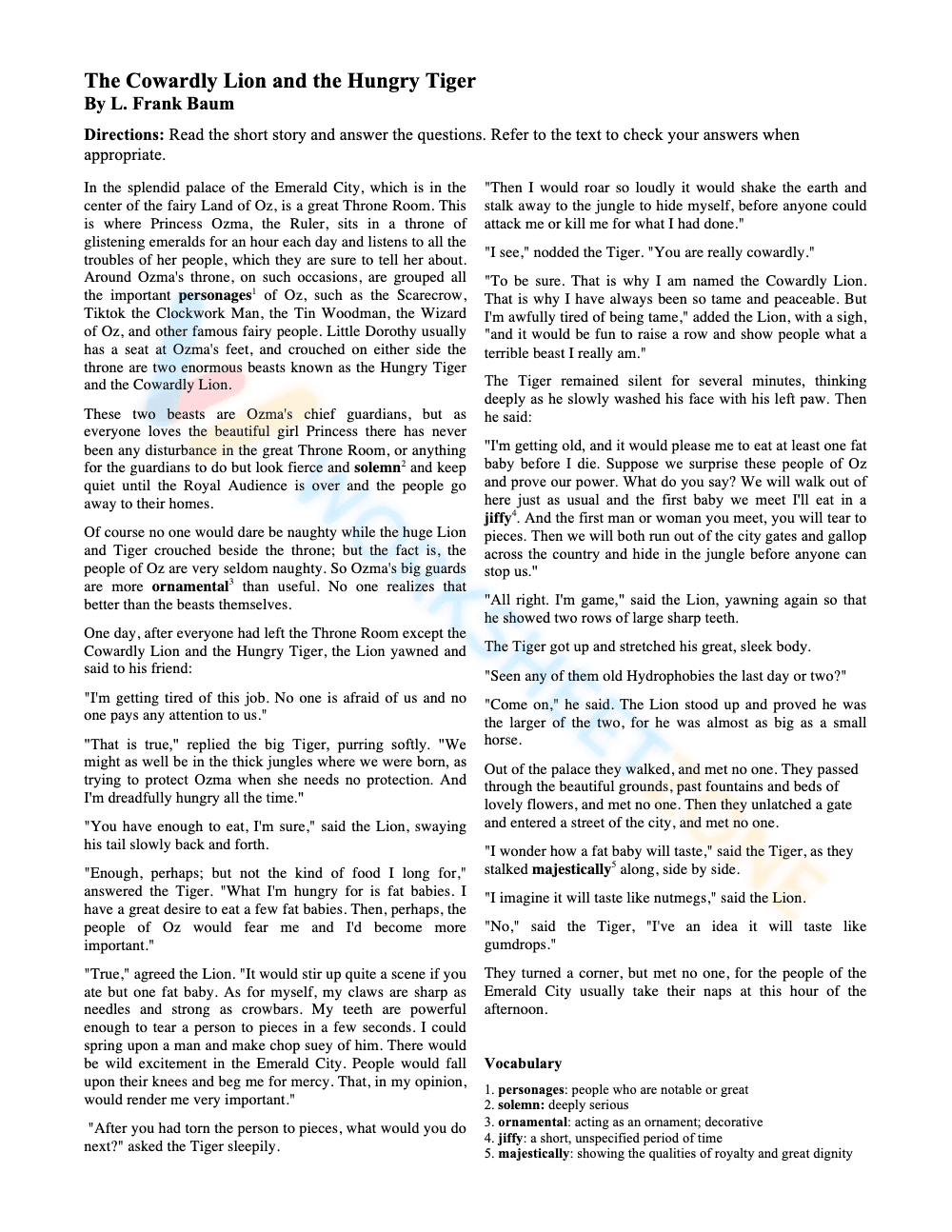 6th grade reading 6 - Page 1