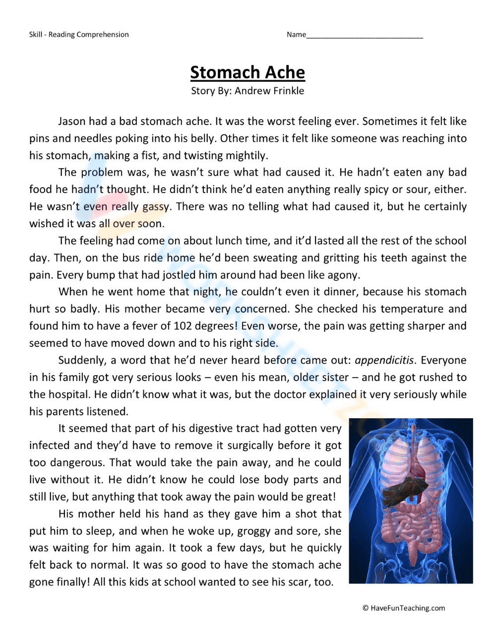 Grade 7 Reading Comprehension | Essential Printable - Page 1