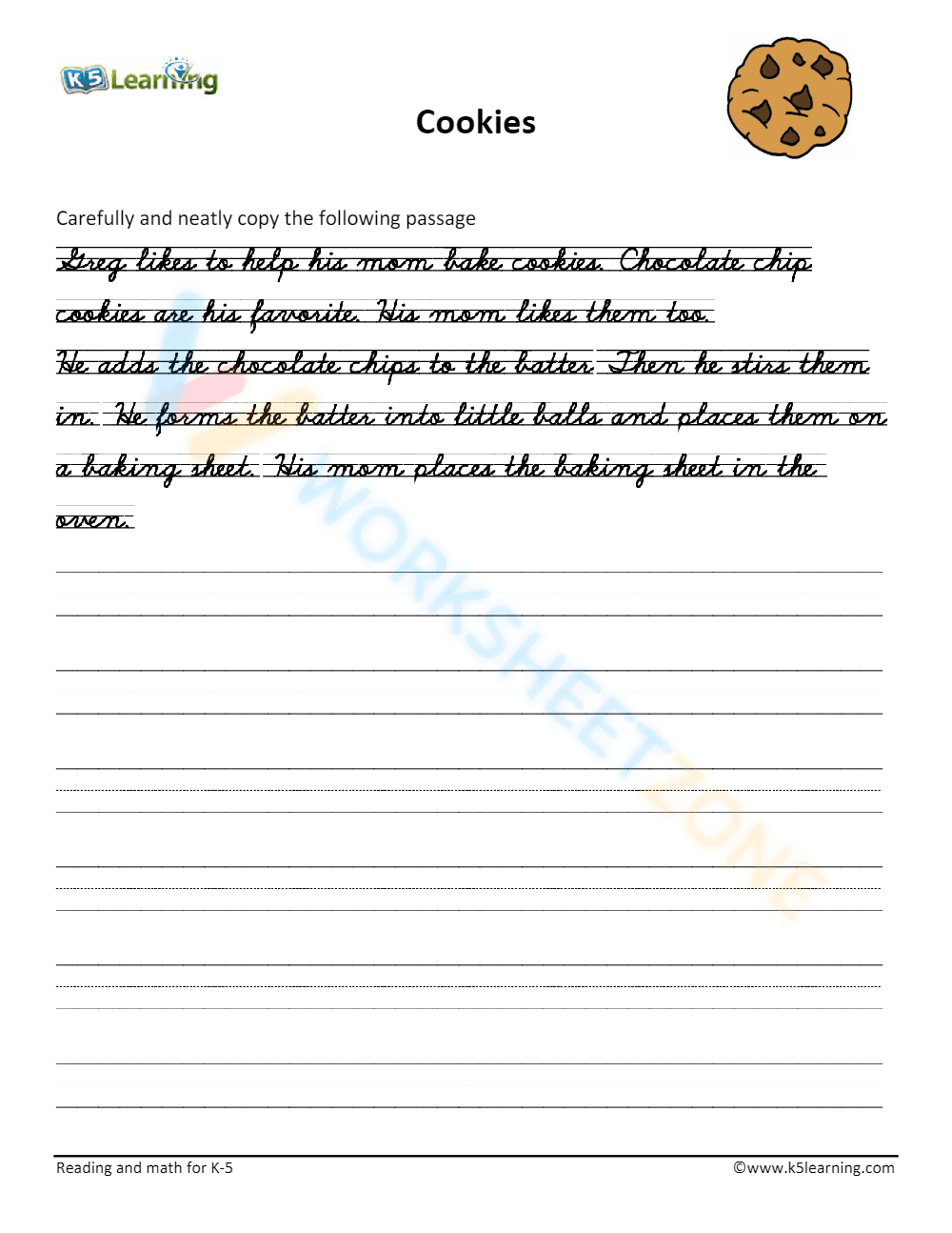 Cursive Paragraph Practice | Grade 4-5 Printable - Page 1