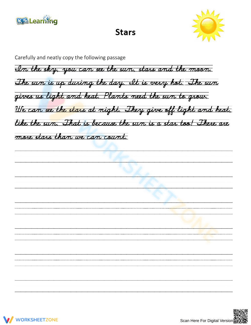 Printable Cursive Handwriting Worksheet | Grade 3 - Page 1