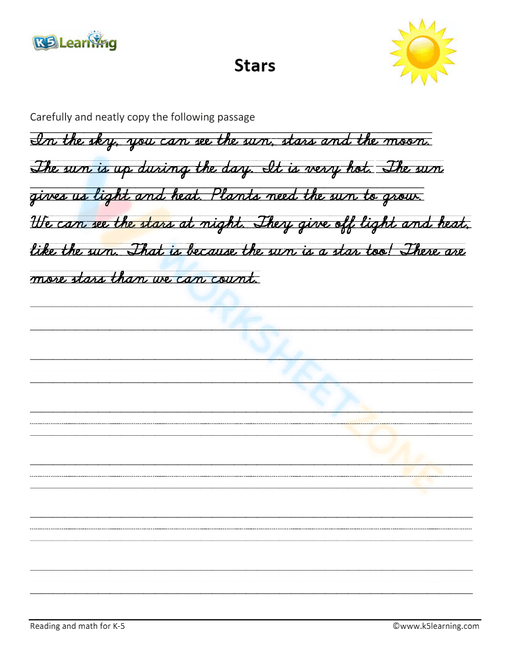 Printable Cursive Handwriting Worksheet | Grade 3 - Page 1