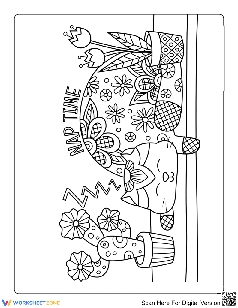 Cute Cat Coloring Page | Grade 10-12 Essential - Page 1