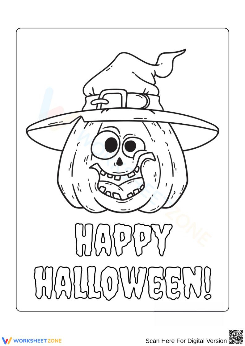 Grade 1-2 Halloween Pumpkin — Printable No-Prep Worksheet - Page 1