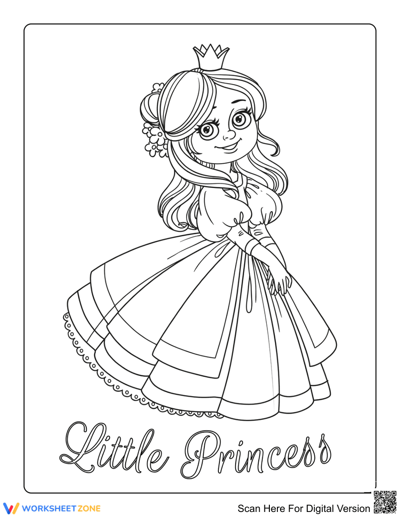 Little Princess Coloring Page | Essential Grade K Ready - Page 1