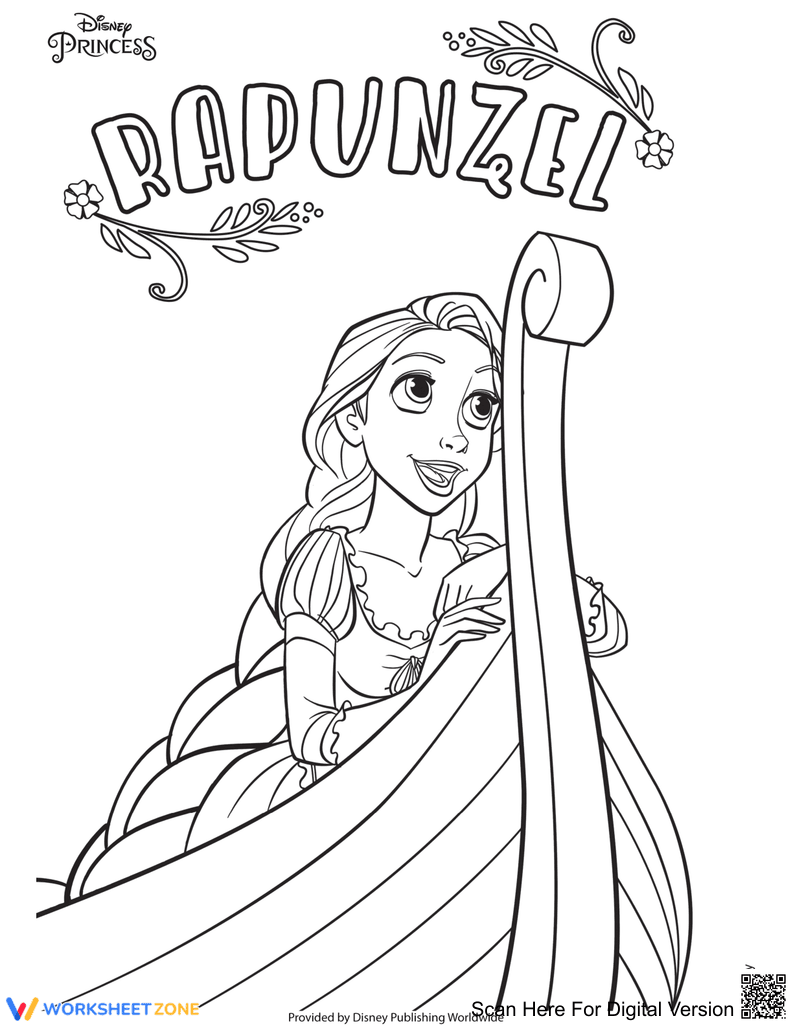 Princess Rapunzel Coloring Page | Essential Printable - Page 1
